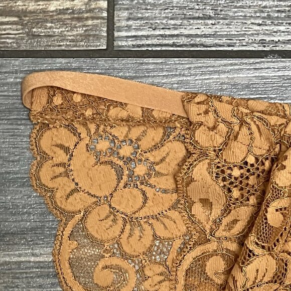 NWT Free People x WE ARE HAH Chase Me Down Panty XL X-Large Brown Sugar Lace - Picture 3 of 15
